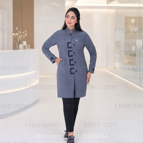 مانتو فرم زنانه مدل مانیا رنگ طوسی مانتو فرم زنانه مدل مانیا رنگ طوسی